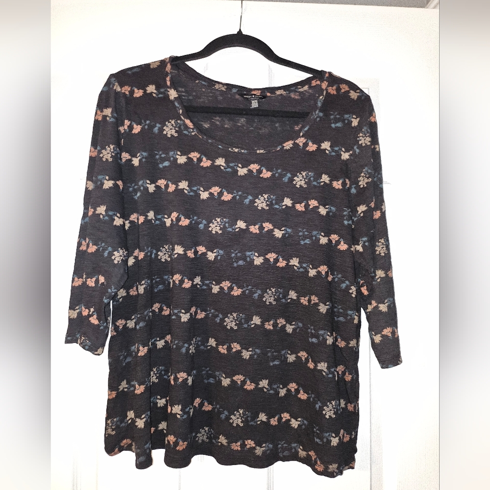 Lucky Brand Tee, size 1X,Black